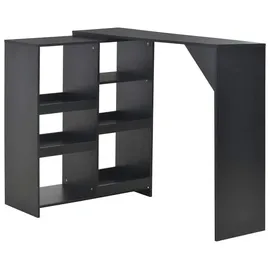 vidaXL Bartisch mit Beweglichem Regal 138 x 39 x 110 cm Schwarz
