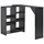 vidaXL Bartisch mit Beweglichem Regal 138 x 39 x 110 cm Schwarz