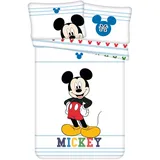 Disney Mickey Mouse Baumwolle Kinderbettwäsche 135x100 cm - Weiß/Schwarz/Rot/Blau/Gelb