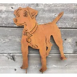 Hund Jack Russell Terrier 50x38cm Beetstecker Gartenstecker Edelrost Rost Metall Gartendekoration + Original Pflegeanleitung von Steinfigurenwelt