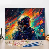 Abstrakte Astronauten Malen nach Zahlen für Erwachsene Anfänger Space Malen nach Zahlen Kits Kinder bunte Malen nach Zahlen Erwachsene Malen nach Zahlen Kits auf Leinwand Malen nach Zahlen16 "x20"