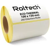 Rolle Thermo Etiketten Weiß 100x150mm | 260 Stück je Rolle | Kern 40 mm | Versandetiketten | permanent haftend | selbstklebende Etiketten für Thermodrucker | zum beschriften