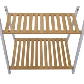 Mendler Garderobenständer HWC-Q32 Natur/Weiß