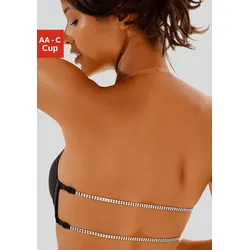 Push-up-BH LASCANA, Damen, Gr. 80, Cup B, schwarz, Microtouch, Obermaterial: 60% Polyamid, 35% Polyester, 5% Elasthan, sexy, BHs Push-up-BH Neckholder-BH Bügel-BH Schalen-BH BH, mit Strassrücken für tiefen Rückenausschnitt, sexy Dessous