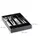Relaxdays Besteckkasten, 5 Fächer, Schubladen Ordnungssystem, HBT: 4,5 x 34 x 25 cm, Bambus, Besteck Organizer, schwarz