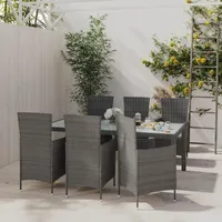 vidaXL Garten-Essgruppe 7-tlg. Grau