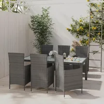 vidaXL Garten-Essgruppe 7-tlg. Grau