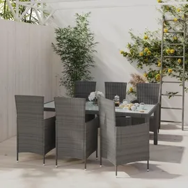 vidaXL Garten-Essgruppe 7-tlg. Grau