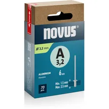 Novus Novus-Tools Blindnieten 045-0082, Aluminium, Set, 70 Stück, Ø 3,2 mm x Länge, 6 mm