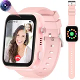 (Rosa)Kinder-Smartwatch 4G mit GPS und Telefon, Smartwatch Kinder mit WLAN-Videoanruf-Kamera SOS, IP67 Wasserdichte Kinder-Smartwatch mit GPS-E... - Rosa