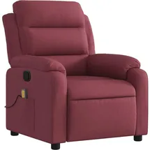 vidaXL Massagesessel Weinrot Polyester 92,5 x 100 x 0 cm Rot mit Fernbedienung