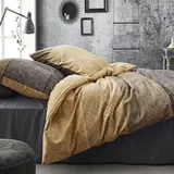 IRISETTE Fein-Biber Bettwäsche-Garnitur Enzo-8430 Größe 135x200+80x80 cm Farbe honig-40 - Braun/Grau