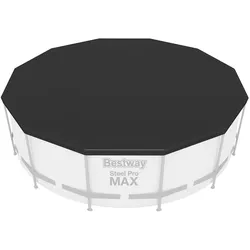 Bestway Abdeckplane Ø 366 cm rund | schwarz | PVC Frame Pool Abdeckung
