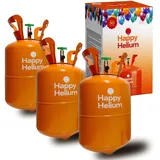 Happy Helium® 2x Ballongas Helium für 30 Luftballons | Heliumgas mit Füllventil - Balloon Gas 200 Liter (0,2m3) für Geburtstag, Hochzeit, Party