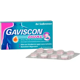 Reckitt Benckiser Deutschland GmbH GAVISCON Dual 250mg/106,5mg/187,5mg Kautabletten 16 St