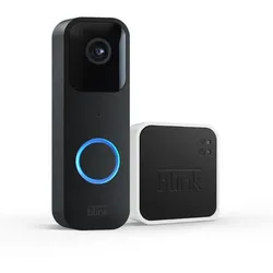 Blink Video Doorbell + Sync Module 2, schwarz Türklingel mit Kamera, lange Batterielaufzeit, Bewegungserfassung, App-Benachrichtigungen bei Klingeln,