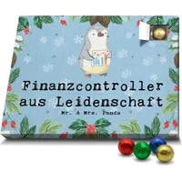 Mr. & Mrs. Panda Schoko Adventskalender Finanzcontroller Leidenschaft - Blau Pastell - Geschenk, Jubiläum, Kollegin, Abschied, Schokoladen Advents... - Blau