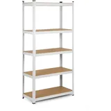 Humberg Lagerregal Metall 30 x 90 x 180 cm Weiß 5 Ablagen