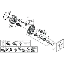 Grohe Grohtherm SmartControl Thermostat mit zwei Absperrventilen, 29124AL0,