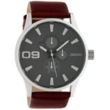 Oozoo Unisex Armbanduhr Timepieces Analog Leder dunkelbraun UOC10348 - Braun