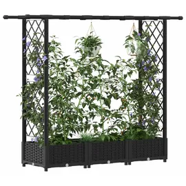 vidaXL Hochbeet mit Rankgitter und Dach 164 x 40 x 123 cm Schwarz