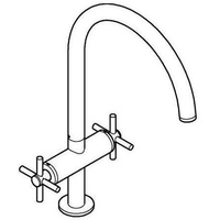 Grohe 30609AL0 2-Griff-Spültischbatterie Atrio 30609 C-Auslauf, hard graphite gebürstet