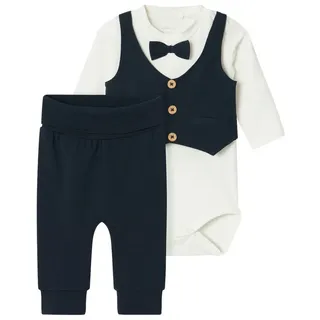 NAME IT Baby-Jungen NBMADAM LS Body NOOS Nachtwäsche Set, Dark Sapphire/Detail:SOLID Pant, 74