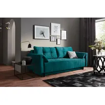 Collection AB Schlafsofa »Solar«, Bettfunktion, Bettkasten, Federkern und loser Rücken- und Zierkissen blau