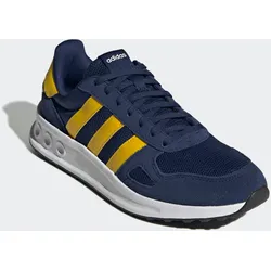 Sneaker ADIDAS SPORTSWEAR "RUN 84", Gr. 42, blau (dunkelblau, cloud weiß, utility gelb), Textil, Leder, Synthetik, sportlich, Schuhe, inspiriert vom Design des adidas LA Trainer