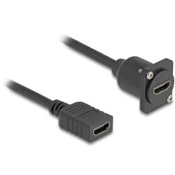 Delock HDMI-Verlängerungskabel - HDMI weiblich zu HDMI weiblich schraubbar - 20