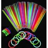 Kmruazre 100pcs Knicklicht in Verschiedenen Farben, Biegsame Knicklichter party set Machen Leuchtende Halsketten und Glow Armbänder