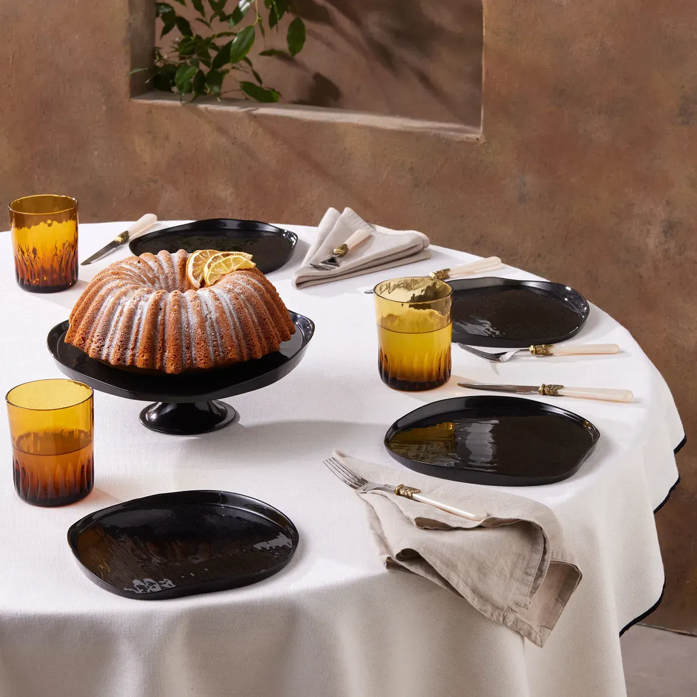 Karaca Jota Black Dessert-Set für 6 Personen, 7 teilig
