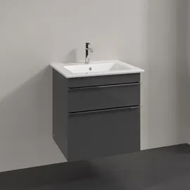 Villeroy & Boch Waschtischunterschrank 2 Auszüge 55,3 x 59 x 50,2 cm Glossy Grey
