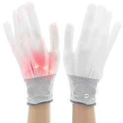 Handschuhe "LED", weiß/rot