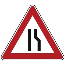 Verkehrszeichen Einseitig verengte Fahrbahn, rechts