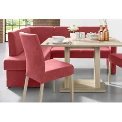 Eckbank HOME AFFAIRE "Umag", orange (terra), B:190cm H:89cm T:140cm, Massivholz, Holzwerkstoff, Polyester, Sitzbänke, Sitz und Rücken gepolstert, verschiedene Qualitäten