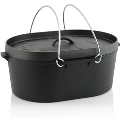 BBQ-Toro Grilltopf Dutch Oven Topf DO10 – 9,3 L Gusseisen Kochtopf, 10 QT Bräter, Gusseisen schwarz