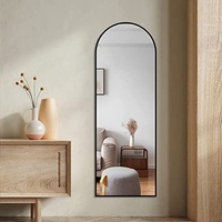 BD-Baode Standspiegel Bogen Ganzkörperspiegel 150×50cm Bodenspiegel, Abgerundeter Standspiegel, Ganzkörperspiegel Groß Wandspiegel im Schlafzimmer, Ankleidezimmer Spiegel (Schwarz)