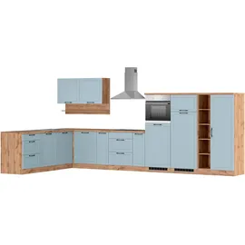 kochstation Winkelküche L-Form KS-Lana 240 cm blau