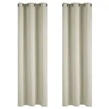 Deconovo Single Blackout Curtains Thermo-Verdunkelungsvorhänge für Schlafzimmer, Polyester, 140 x 260, 2