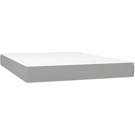 vidaXL Boxspringbett mit Matratze Hellgrau 140x190 cm Stoff1383157