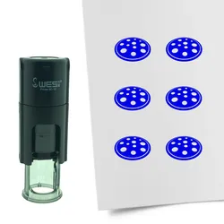 CombiCraft Selbstfärbender Stempel 'Pizza' in der Farbe Blau, Ø10mm