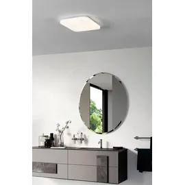 EGLO LED Deckenlampe Frania-S, Sternenhimmel Deckenleuchte mit Kristall-Effekt, Wandlampe aus Stahl und Kunststoff in weiß, Lampe für Badezimmer und Küche, neutralweiß, IP44, 33... -