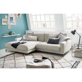 KAWOLA Ecksofa Cara Cord Recamiere rechts hellgrau