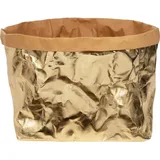 Onvaya Aufbewahrungskorb Krempelbox Dekobox Geschenkbox waschbar 37 x 22 x 20 cm Gold/grau