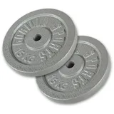 GORILLA SPORTS Hantelscheiben Set/Einzeln, 0,5kg-30kg Gewichte, 30/31mm, Gewichtsscheiben, Gusseisen silberfarben