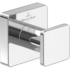 Villeroy & Boch Elements Striking Badaccessoire-Set, 3-in-1, Handtuchhaken, Toilettenpapierhalter & Bürstengarnitur, Chrom