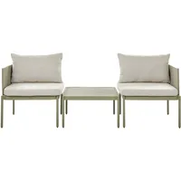 Beliani Terracina Loungeset grün/weiß