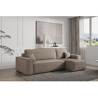 Compleo Ecksofa TOKYO, L-form Ecke, mit universelle Ottomane und Schlaffunktion, Cord, Breite 244 cm, mit Bettkasten, Modern Wohnzimmer