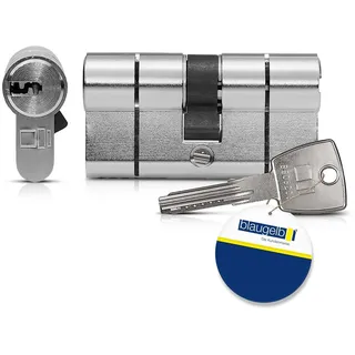 blaugelb® Profilzylinder 2GF - inkl. 5 Wendeschlüssel - 6 Stiftig - Türzylinder - Schließzylinder - Anbohrschutz - Schutz gegen Picking - Not- und Gefahrenfunktion (35/35 mm)